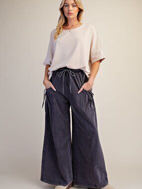 EASEL WASHED TERRY KNIT PANTS 100% COTTON